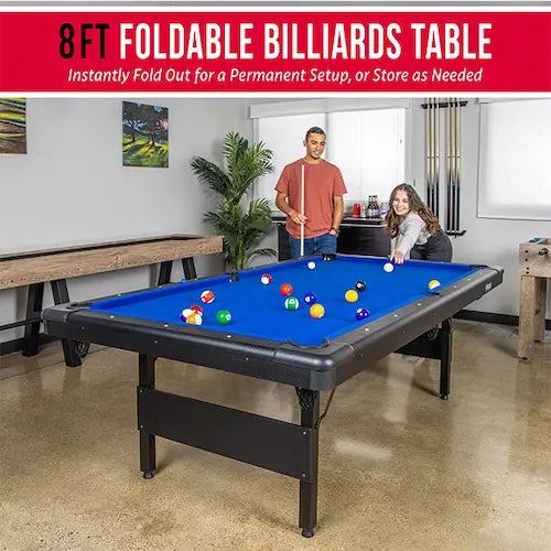 Portable Foldable Pool Table (6ft / 7ft / 8ft) – Complete Game Set