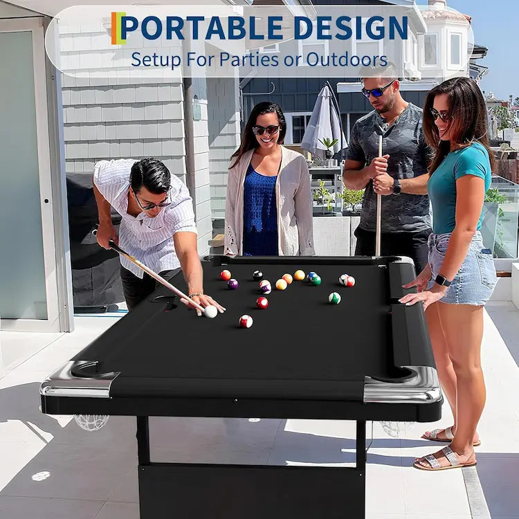Portable Foldable Pool Table (6ft / 7ft / 8ft) – Complete Game Set